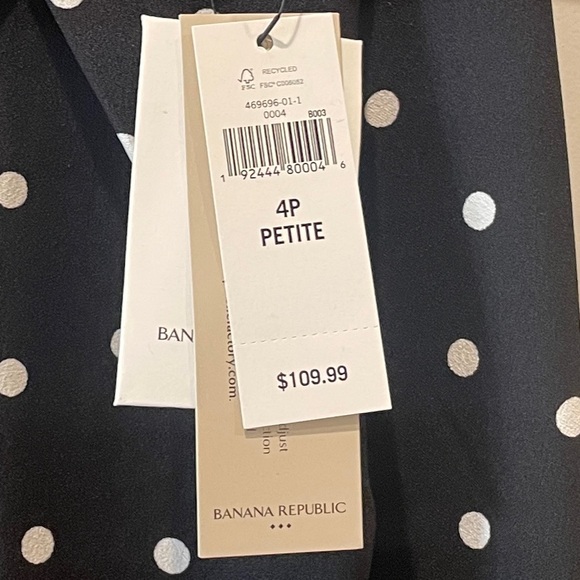 Banana Republic Polka Dot Capri Pant Jumpsuit Size 4 Petite - Picture 9 of 9